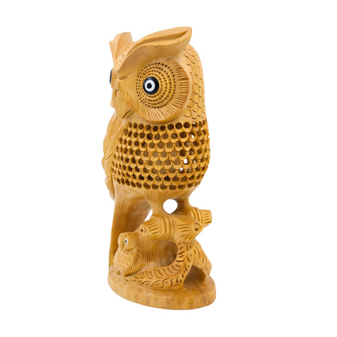 Natriel Wooden Owl Statue